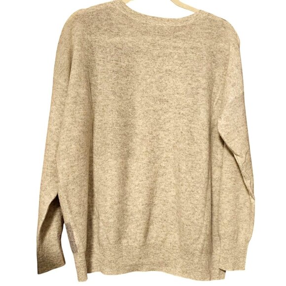 Vince Women's Colorblock Cashmere Sweater S Gray/Beige/Charcoal 100% Cashmere - Picture 2 of 7